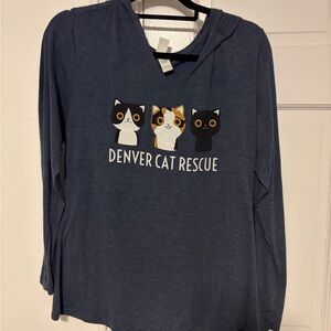 Denver Cat Rescue Blue Hoodie for Cat Lovers